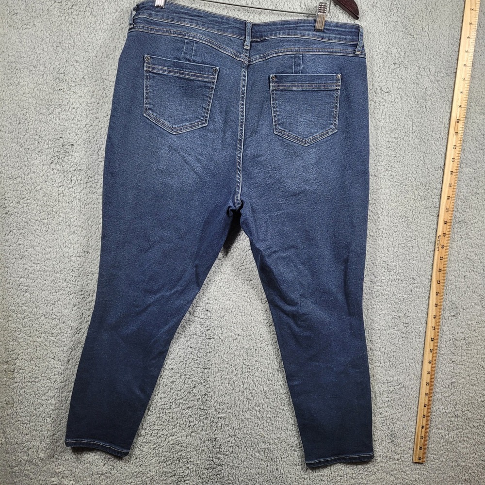 Jennifer Lopez Womens Jeans Size 18 Cropped Super Skinny Distressed Denim - Picture 4 of 8